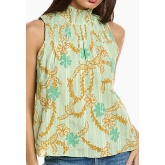 NWT JOIE MIKA PASTEL GREEN SLEEVELESS HIGH NECK TOP - Picture 2 of 10